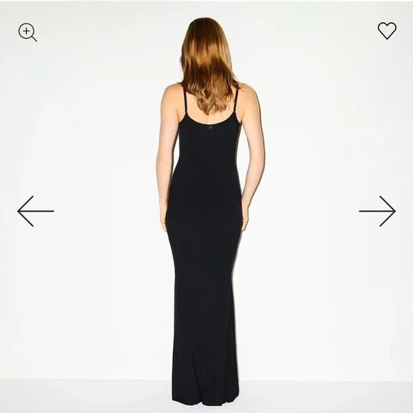 Skims Black Long Slip Dress - Picture 3 of 6